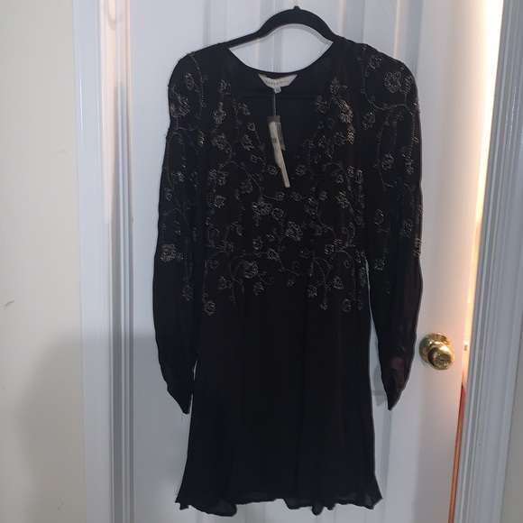 NWT-Anthropology-Ranna Gill size XS black dress with beads - Picture 2 of 6